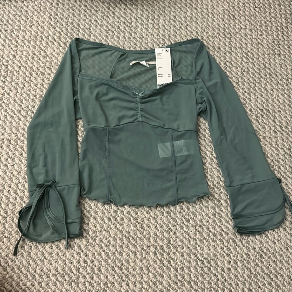 Urban Outfitters size S Green/blue mesh top
